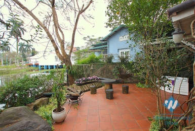 House with large yard and lake view available for rent in Westlake area, Tay Ho, Hanoi